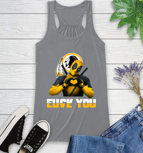 NHL Washington Redskins Deadpool Love You Fuck You Football Sports Racerback Tank 4