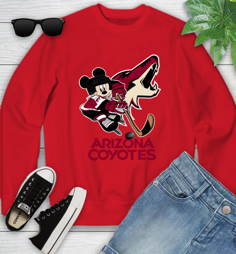 NHL Arizona Coyotes Mickey Mouse Disney Hockey T Shirt Youth Sweatshirt 19