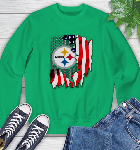 Pittsburgh Steelers NFL Football American Flag Sweatshirt 7
