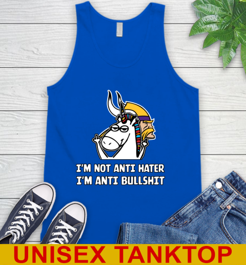Minnesota Vikings NFL Football Unicorn I'm Not Anti Hater I'm Anti Bullshit Tank Top 5