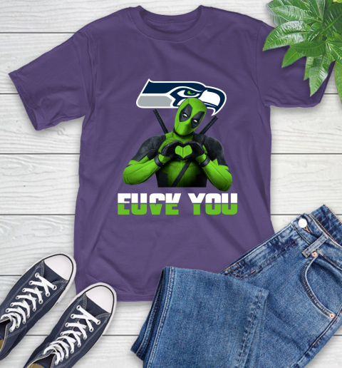 NHL Seattle Seahawks Deadpool Love You Fuck You Football Sports T-Shirt 5