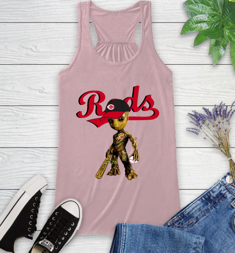 MLB Cincinnati Reds Groot Guardians Of The Galaxy Baseball Racerback Tank 11