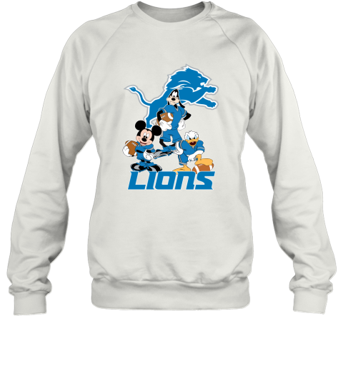 Mickey Donald Goofy The Three Detroit Lions Football Sweatshirt