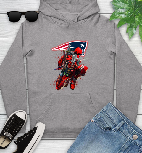 NFL Deadpool Marvel Comics Sports Football New England Patriots Youth Hoodie 6