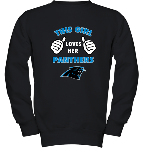 This Girl Loves Her Carolina Panthers Youth Sweatshirt