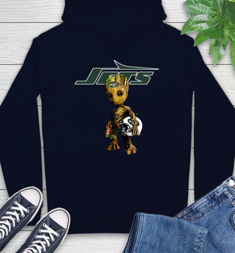 New York Jets NFL Football Groot Marvel Guardians Of The Galaxy Hoodie 4