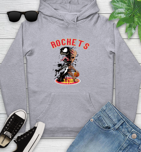 NBA Houston Rockets Basketball Venom Groot Guardians Of The Galaxy Youth Hoodie 6