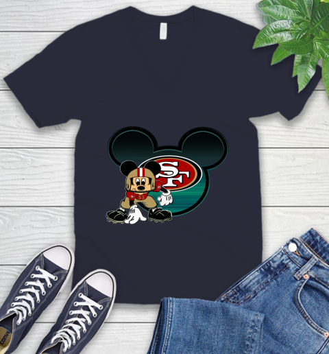 NFL San Francisco 49ers Mickey Mouse Disney Football T Shirt V-Neck T-Shirt 3
