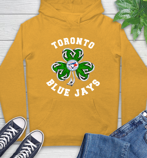 MLB Toronto Blue Jays Three Leaf Clover St Patrick's Day Baseball Sports Hoodie 2