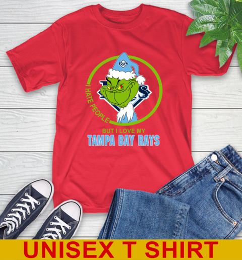 Tampa Bay Rays MLB Christmas Grinch I Hate People But I Love My Favorite Baseball Team T-Shirt 10