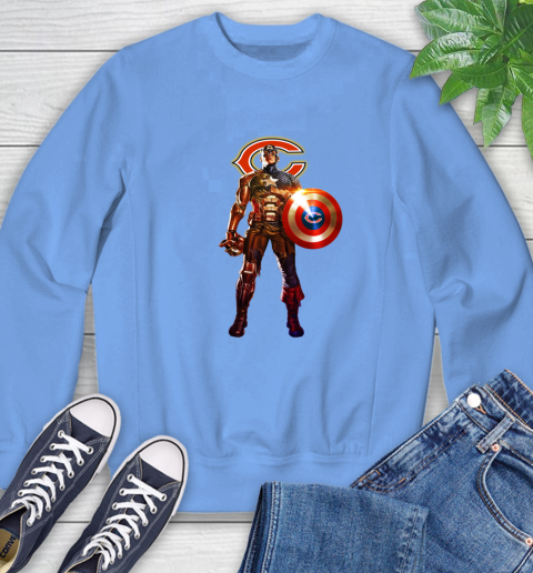 NFL Captain America Marvel Avengers Endgame Football Sports Chicago Bears Sweatshirt 11