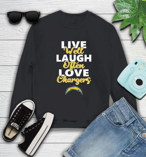 NFL Football Los Angeles Chargers Live Well Laugh Often Love Shirt Sweatshirt