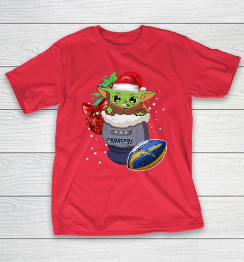Los Angeles Chargers Christmas Baby Yoda Star Wars Funny Happy NFL T-Shirt 10