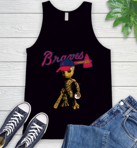 MLB Atlanta Braves Groot Guardians Of The Galaxy Baseball Tank Top 2