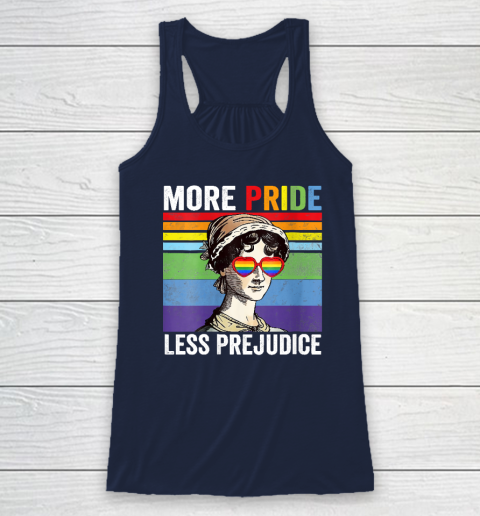 More Pride Less Prejudice Pride Month Funny Racerback Tank 6