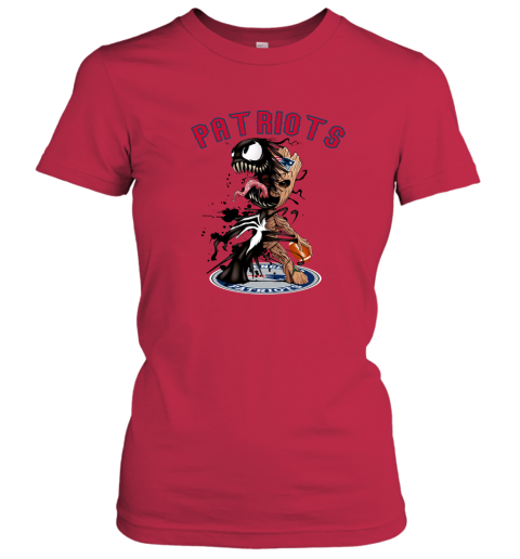 NFL New England Patriots Football Venom Groot Guardians Of The Galaxy I8AX7oIBsrt ladies t shirt 20 95 151514 front red