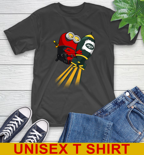 NFL Football New York Jets Deadpool Minion Marvel Shirt T-Shirt