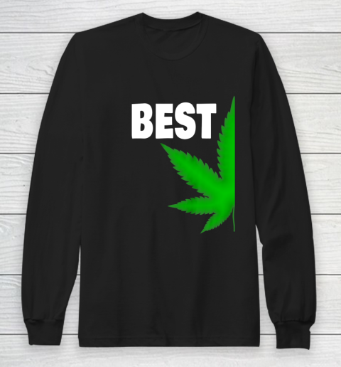 Best Buds Couples Matching BFF Marijuana Leaf Weed Best Long Sleeve T-Shirt
