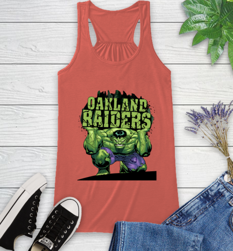 Oakland Raiders NFL Football Incredible Hulk Marvel Avengers Sports Racerback Tank - Image 5