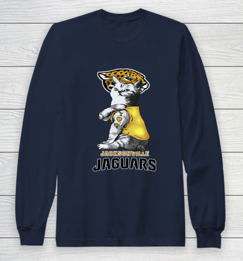 NFL Football My Cat Loves Jacksonville Jaguars Long Sleeve T-Shirt 2