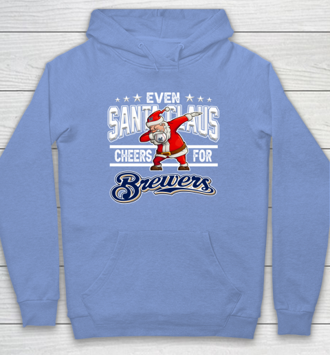 Milwaukee Brewers Even Santa Claus Cheers For Christmas MLB Hoodie 8