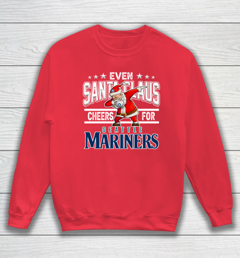 EveSeattle Mariners Even Santa Claus Cheers For Christmas MLB Sweatshirt 7