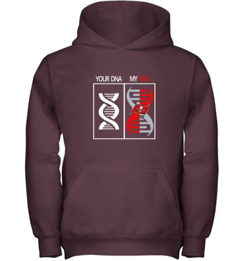 jipz my dna is the tampa bay buccaneers football nfl youth hoodie 43 front maroon