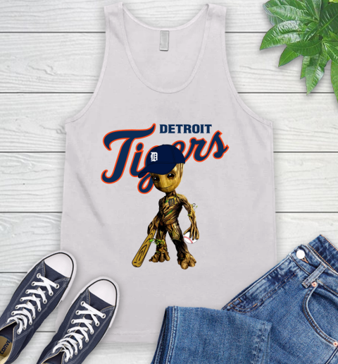 MLB Detroit Tigers Groot Guardians Of The Galaxy Baseball Tank Top