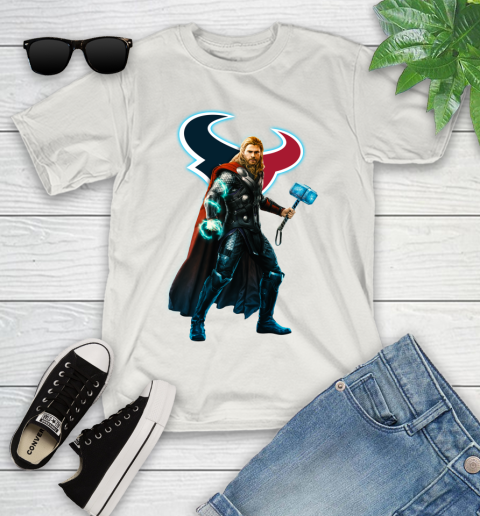 NFL Thor Avengers Endgame Football Houston Texans Youth T-Shirt 12