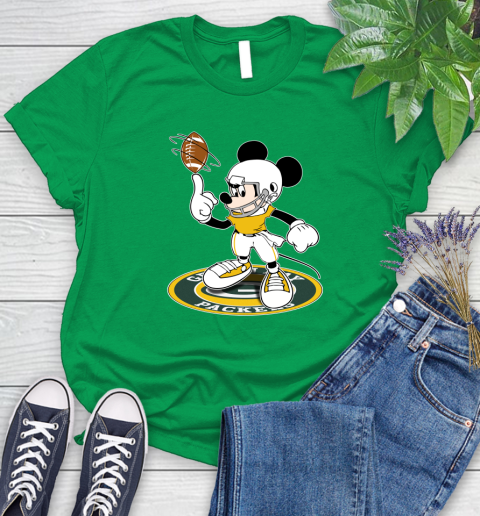 NFL Football Green Bay Packers Cheerful Mickey Disney Shirt Women's T-Shirt 7