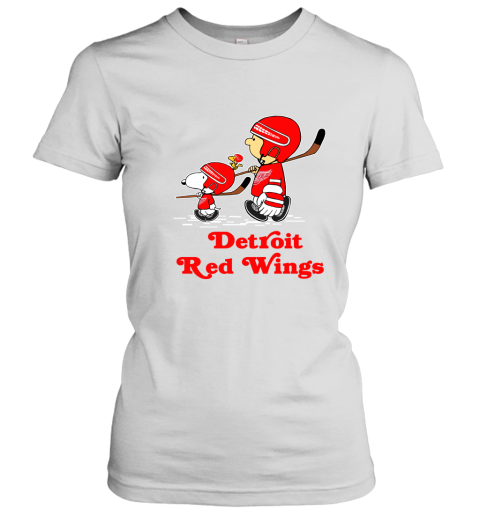 Let's Play Detroit Red Wings Ice Hockey Snoopy NHL Women's T-Shirt