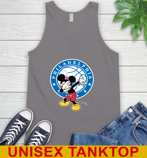 Philadelphia 76ers NBA Basketball Dabbing Mickey Disney Sports Tank Top 7