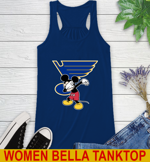 St.Louis Blues NHL Hockey Dabbing Mickey Disney Sports Racerback Tank 9