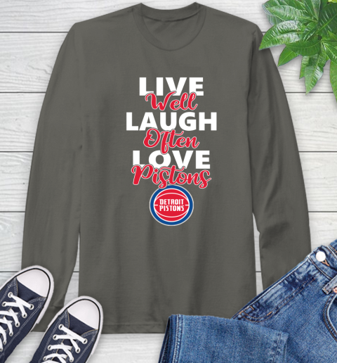 NBA Basketball Detroit Pistons Live Well Laugh Often Love Shirt Long Sleeve T-Shirt 10