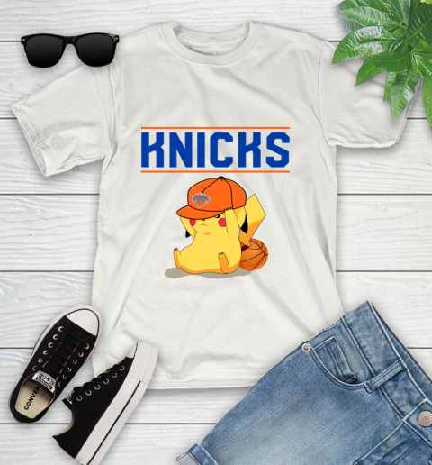 NBA Pikachu Basketball Sports New York Knicks Youth T-Shirt