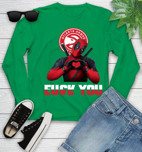 NBA Atlanta Hawks Deadpool Love You Fuck You Basketball Sports Youth Long Sleeve 7