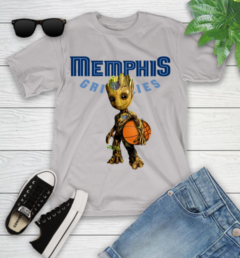 Memphis Grizzlies NBA Basketball Groot Marvel Guardians Of The Galaxy Youth T-Shirt 12