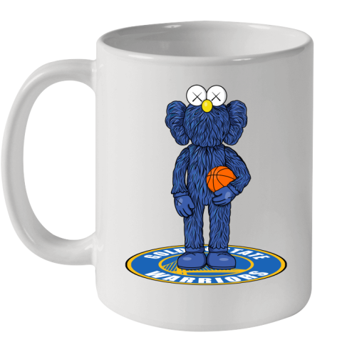 NBA Basketball Golden State Warriors Kaws Bff Blue Figure Shirt Ceramic Mug 11oz
