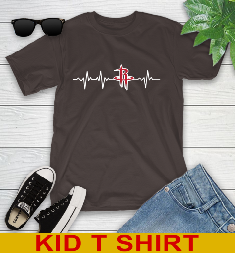 Houston Rockets NBA Basketball Heart Beat Shirt Youth T-Shirt 6