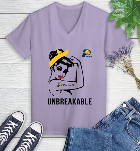 NBA Indiana Pacers Girl Unbreakable Basketball Sports Women's V-Neck T-Shirt 9