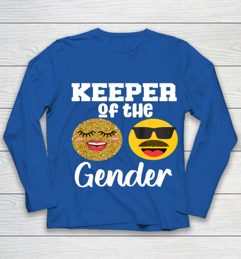 Keeper of the Gender Staches or Lashes Gender Reveal Party Youth Long Sleeve 7