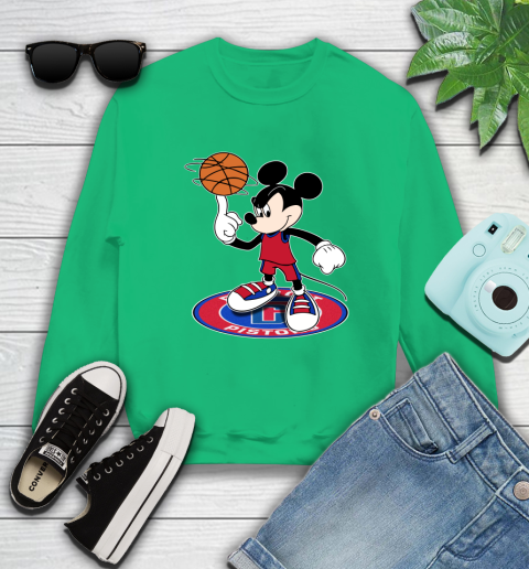 NBA Basketball Detroit Pistons Cheerful Mickey Disney Shirt Sweatshirt 7