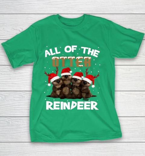 All Of Otter Reindeer Christmas Pajamas Tshirt Xmas Youth T-Shirt 3