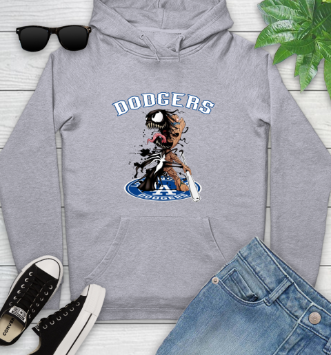 MLB Los Angeles Dodgers Baseball Venom Groot Guardians Of The Galaxy Youth Hoodie 6