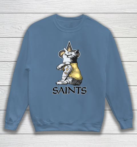 NFL Football My Cat Loves New Orleans Saints Sweatshirt 6