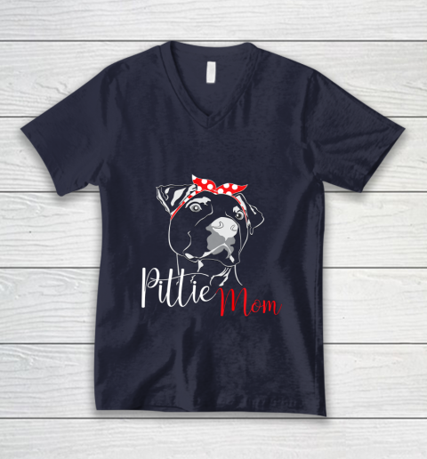 Dog Mom Shirt Pittie Mom T Shirt American Pitbull Shirt Dog Lover V-Neck T-Shirt 2