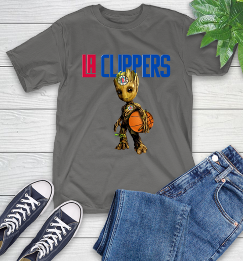 LA Clippers NBA Basketball Groot Marvel Guardians Of The Galaxy T-Shirt 9