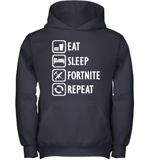 fmfn eat sleep fortnite repeat for gamer fortnite battle royale shirts youth hoodie 43 front navy