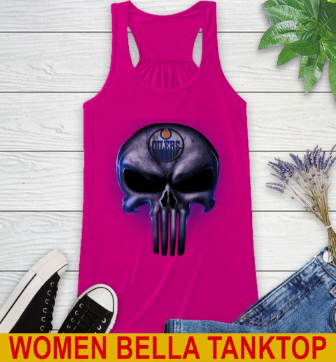 Edmonton Oilers NHL Hockey Punisher Skull Sports Racerback Tank 6