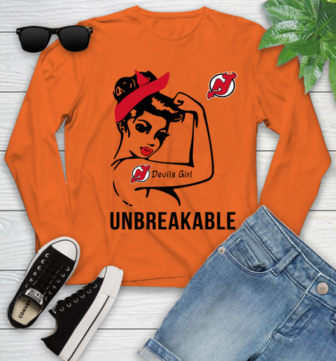 NHL New Jersey Devils Girl Unbreakable Hockey Sports Youth Long Sleeve 2